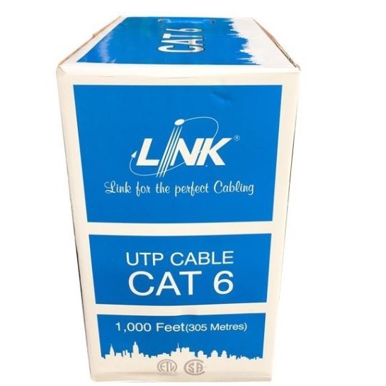 LINK CAT6 (ภายในสีฟ้า) US-9106A สายแลน แบ่งตัด ระยะ 10-50 เมตร เข้าหัวพร้อมใช้งาน indoor