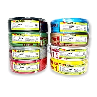 ❗️ราคารวมVAT สายไฟ THW THAI YAZAKI 1x1.5 sq.mm ยาว 100 เมตร มีให้เลือกทุกสี