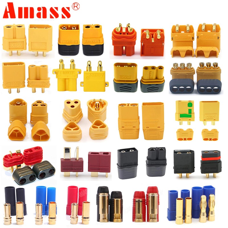 ปลั๊กเชื่อมต่อ Amass XT90S XT90 XT60 XT60H XT30 MR30 MR60 MT30 MT60 XT60I XT60W XT60PW XT30PW T-type