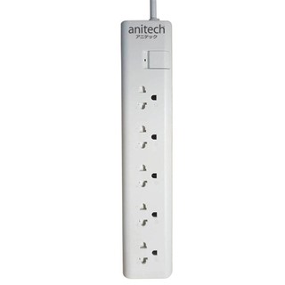 ปลั๊กไฟ มอก. 5 ช่อง 3 เมตร สีขาว แอนนิเทค H1135TIS power strip 5 sockets 3 m. White Anitech H1135