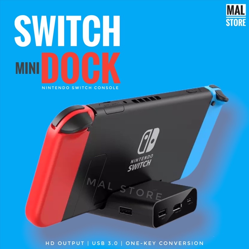Switch Dock Mini แบบพกพา สำหรับ Nintendo Switch / OLED / Mobile ใส่เคสก็เสียบได้