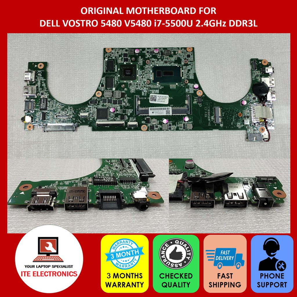 DELL VOSTRO 5480 V5480 INTEL i7-5500U 2.4GHz DDR3L แล็ปท็อป MOTHERBOARD 0PXV9J PXV9J