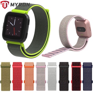 Myrongoods นาฬิกาข้อมือสายไนล่อนสำหรับ Fitbit Versa Lite