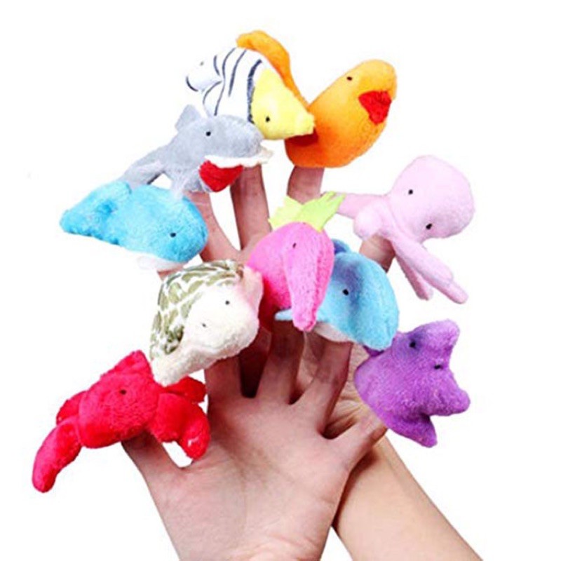 ตุ๊กตานิ้วมือ ชุดสัตว์ทะเล 10 ตัว สินค้าพร้อมส่ง เสริมทักษะการเรียนรู้เด็ก