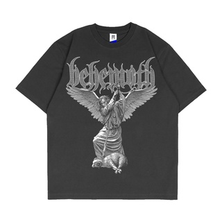 oversize T-shirt เสื้อยืด พิมพ์ลาย behemoth EVANGELIA Premium สีดํา สําหรับผู้ชาย S-5XL