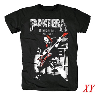 เสื้อยืดแขนสั้น ผ้าฝ้าย พิมพ์ลายวงดนตรีกีตาร์ Xy Pantera สําหรับผู้ชาย