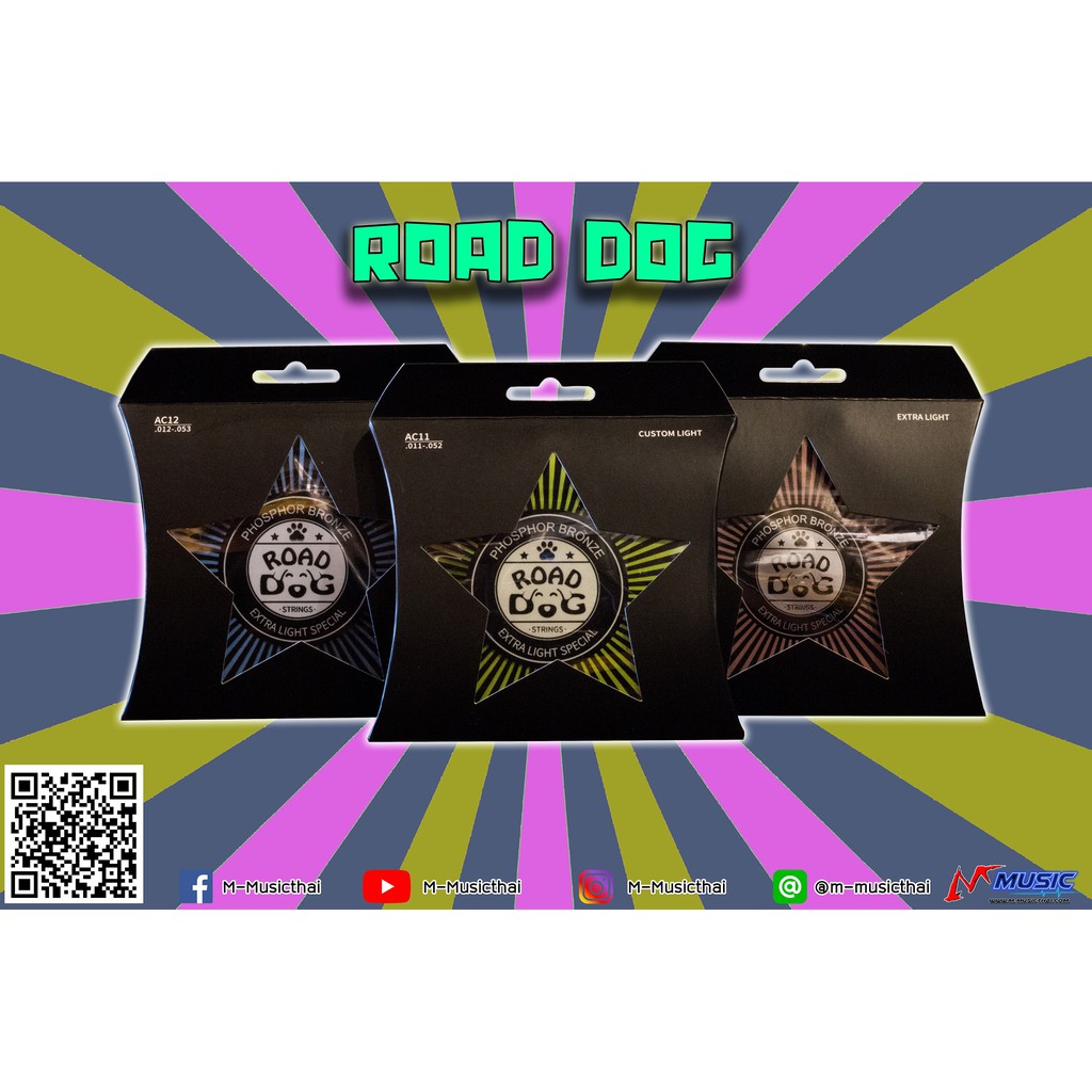 สายกีต้าร์โปร่งกันสนิม Road Dog