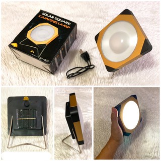 โคมไฟ ตะเกียง LED Solar Square Camping Lamp