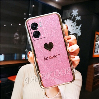 ใหม่ เคสโทรศัพท์มือถือแบบแข็ง OPPO A77 5G A57 4G 2022 New Phone Cell Case Pink Yellow Bling Gold Glitter Be Loved Hardcase Handphone Casing Back Cover OPPOA77 OPPOA57