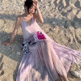 เดรมพริ้วๆสีชมพูงานสวย