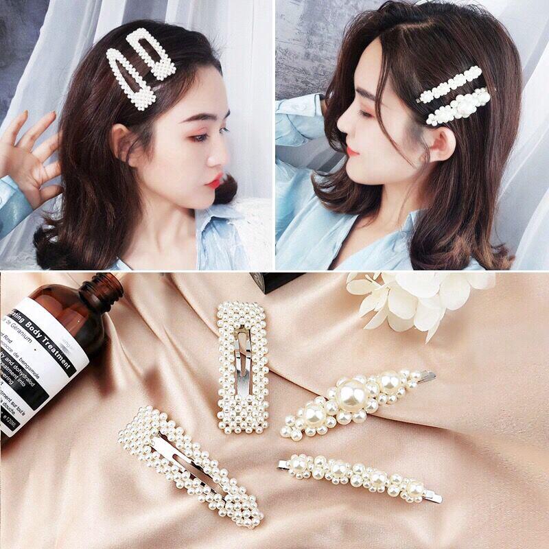 1PC 9CM Women Stylish Metal Full Pearl Hairpins  Hair Clips กิ๊บติดผมผู้หญิงสไตล์โลหะเต็มมุก