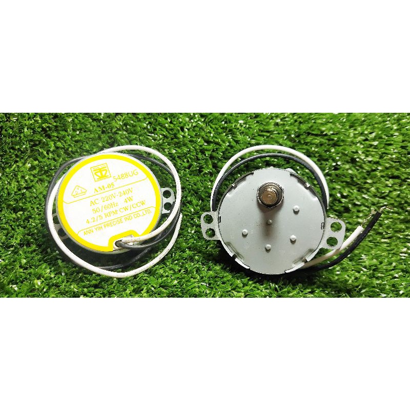 มอเตอร์ส่ายพัดลม Hatariฮาตาริ รุ่นแกนสั้น อะไหล่พัดลมAM-05 AC220-240V.50/60Hz 4.2/5RPM CW/CCWรุ่นป้ายเหลือง พัดลมโคจร