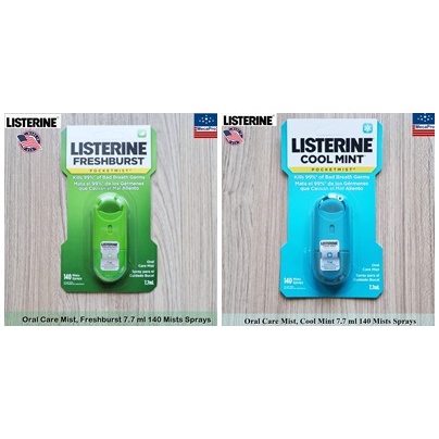 Listerine® Oral Care Pocketmist Spray, Freshburst or Cool Mint 7.7 mL ลิสเตอรีน สเปรย์ระงับกลิ่นปาก 