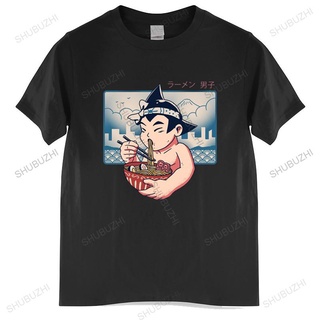 [COD]เสื้อยืดคอกลม แขนสั้น พิมพ์ลาย Ramen Boy Astroboy สีดํา สไตล์ยูโร แฟชั่นสําหรับผู้ชายS-5XL