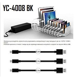 USB to Micro USB Cable Bundle Pack (3 x 0.3M) Y-C4008BK 1 กล่อง มี 3 เส้น