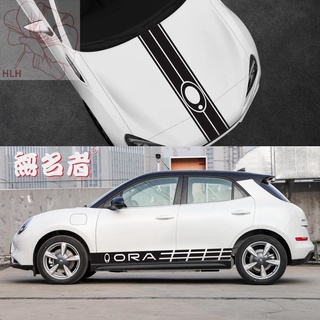 Euler Black Cat Good Cat GT White Cat IQ Body Decorative Sticker Scratch Blocking Sticker Side Skirt Cover Car Sticker P