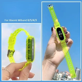 Miband Glacier สายรัดซิลิโคนโปร่งใส Xiaomi Mi Band 7/6/5/4/3 สายรัดข้อมือ TPU นุ่มใส