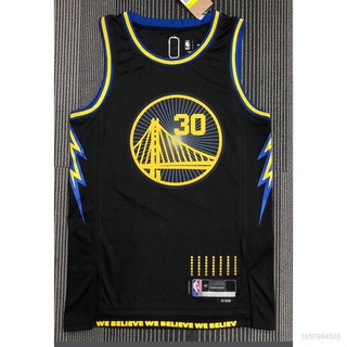 เสื้อกีฬาแขนกุด ลายทีม NBA Jersey Golden State Warriors Curry 75th 2022 สีดํา สไตล์คลาสสิก