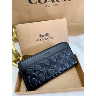 New in! COACH LEATHER EMBOSSED LONG WALLET