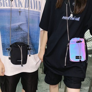 (CI-15)bp กระเป๋าคล้องคอ ห้อยคอ สุดเท่ ผ้าไนล่อน สะท้อนแสงสวย