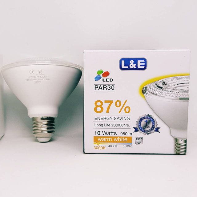 LED PAR30 10W (75W) WARM WHITE 3000K E27 L&E