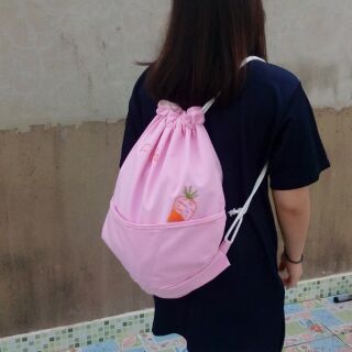 Carrot drawstring backpack