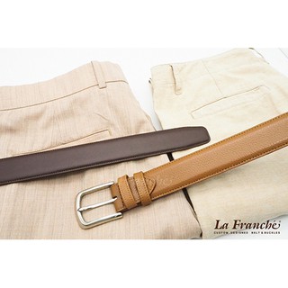 La Franche - Working Belt เข็มขัดหนังวัวแท้ Pebble สีแทน พร้อมหัวเข็มขัดนิกเกิ้ล #3W0038