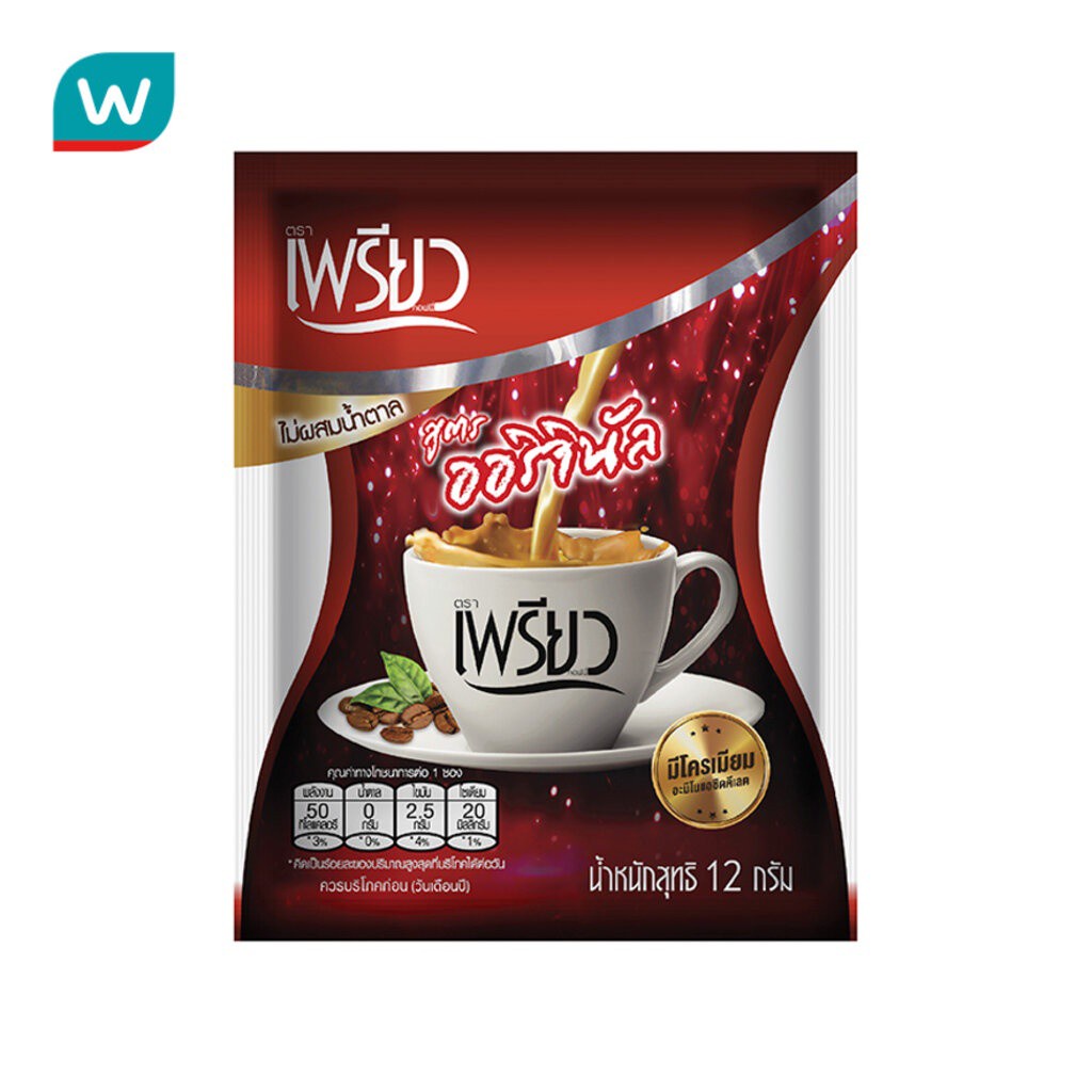 Preaw เพรียว อินสแตนท์ คอฟฟี่ สูตรออริจินัล 48 ซอง (ไม่ผสมน้ำตาล)