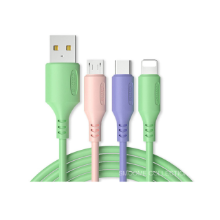 โปรโมชั่น : ของเหลวนุ่มสายชาร์จข้อมูล สายส่ง ความเร็วสูงชาร์จสามลากสาม iPhone TypeCแอนดรูซัมซุงสายส่ง MDTI