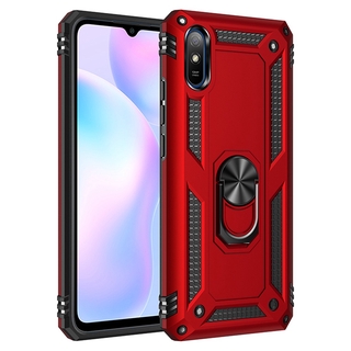 เคสโทรศัพท์มือถือ PC แข็ง กันกระแทก พร้อมแหวนนิ้ว หลากสี สําหรับ Redmi 9A Redmi9A