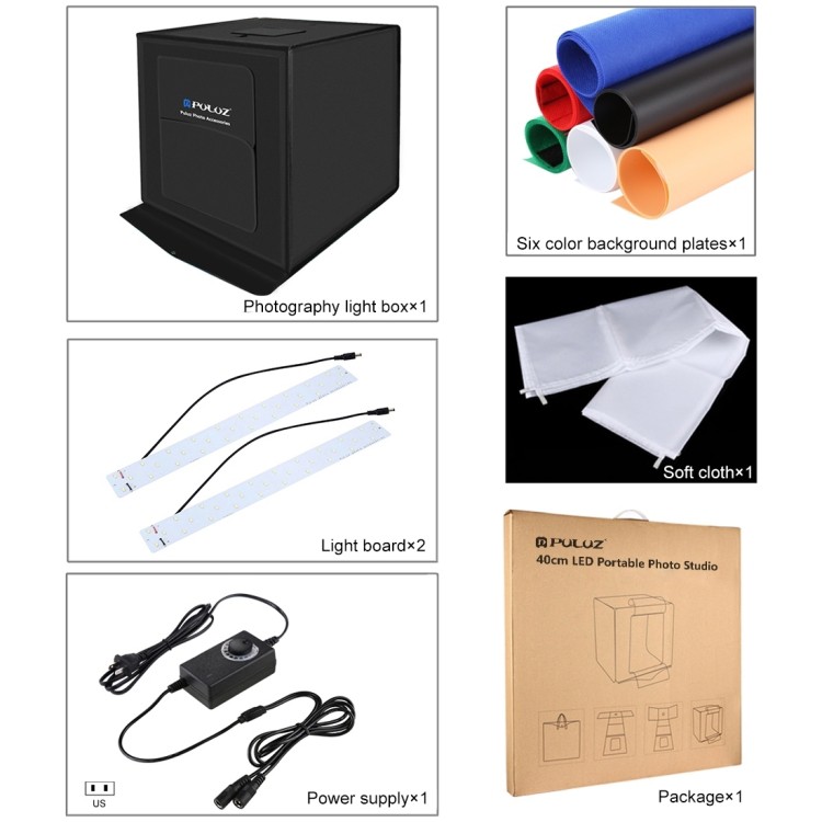 กล่องไฟถ่ายภาพ Light Box. สตูดิโอถ่ายภาพ กล่องถ่ายรูปสินค้า 40CM กล่องสำหรับถ่ายภาพ