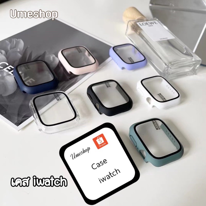 เคสพร้อมกระจกกันรอยคลุมรอบหน้าจอ  watch11 10 9 8 7 Se 6 5 4 3 2 1  เคส 38/40/42/44/45/46mm เคสกระจก เคสสำหรับแอปเปิ้ลวอช