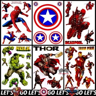 สติกเกอร์Super Hero 4ใบ100 ไดคัท กันน้ำ กันแดด สติ๊กเกอร์ สไปเดอร์แมน spiderman sticker อเวนเจอร์ avenger marvel