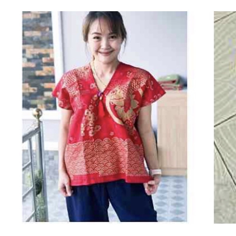 เสื้อพื้นเมือง ลายปลาแดง ตรุษจีน