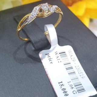 💎💍แหวนเพชรดีไซน์หรู เพชรเม็ดกลางใหญ่ๆดูโดดเด่น  ⭐เพชรเบลเยี่ยมน้ำ98 เพชรรวม0.07กะรัต💎💍แหวนเพชรดีไซน์หรู เพชรเม็ดกลางใหญ่