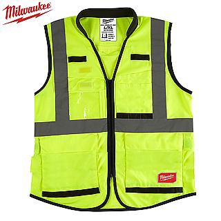 Milwaukee เสื้อเซฟตี้สะท้อนแสง-สีเหลือง S/M 48-73-5081  HIGH VISIBILITY SAFETY VEST-YELLOW ราคาพิเศษ