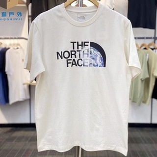 Thenorthface เสื้อยืดลําลอง แขนสั้น คอกลม ผ้าฝ้าย พิมพ์ลาย ระบายอากาศ แฟชั่นฤดูใบไม้ผลิ และฤดูร้อน