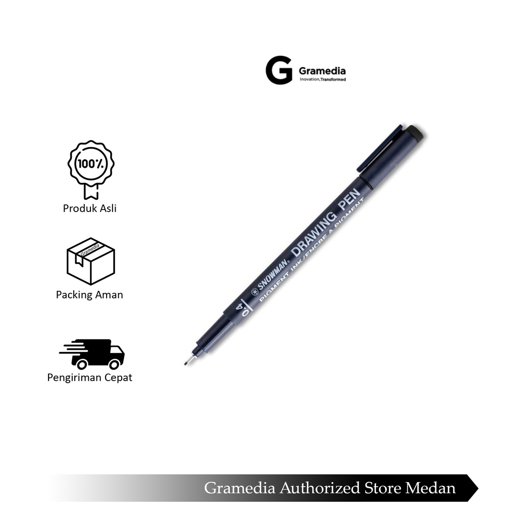 Gramedia Medan - SNOWMAN DRAWPEN FT700-04 BLK
