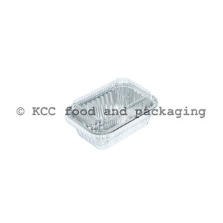 KCC ถ้วยฟอยล์ ถาดฟอยล์ รหัส 4004 ทรงเหลี่ยม คุณภาพดี สี เงิน ทอง โรสโกลด์ + ฝา สีใส จำนวน 100 ชุด