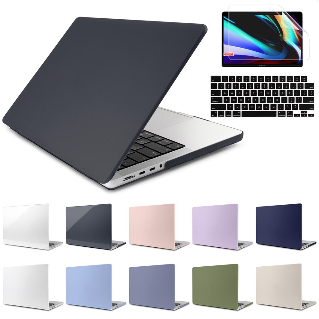 กรณีสําหรับ MacBook Pro Air กรณี 13 14 15 16 นิ้ว 2024 M3 M4 M2 ชิป A3113 A3112 A3403 A3114 A2681 A2918 A2991 A2992 A2780 A2779 with Keyboard Cover + Screen Protector