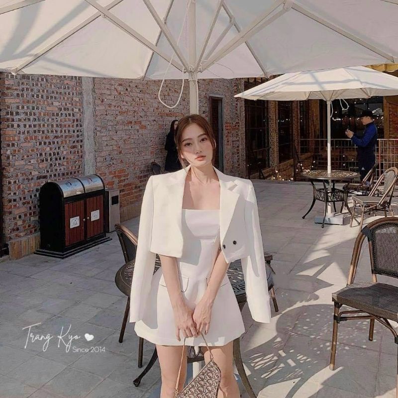 南女装厂家用吊带连衣裙 短袖外套装 两件套装 VIETNAM GIRL FASHION OUTWER DRESS 2IN1 SET WEAR HIGHT QUALITY