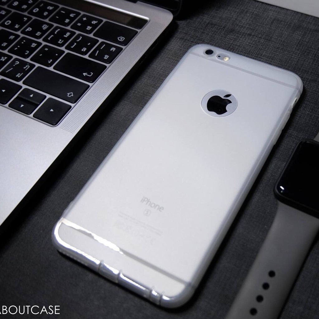 เคส SuperSlim 0.6 m TPU นิ่ม iphone 6 6s 6plus  6splus  สี ขาวขุ่น
