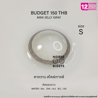 Mini Jelly Gray/สีเทา [สายตาสั้น -0.00 ถึง -10.00] เลนส์ เล็ก / Mini / คอนแทคเลนส์ / ยี่ห้อ Kitty Kawaii