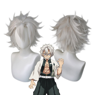 [Fantasy Dragon Store] Anime Demon Slayer Kimetsu no Yaiba Demon Slayer Cosplay Costume Shinazugawa Sanemi Short Wig Cos