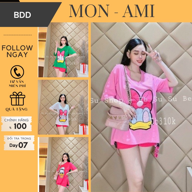 ชุดอยู่บ้านผู้หญิงผ้าคอตตอน 100% มี 3 ไซส์ กลาง 45-80กก. MONAMI BDD09