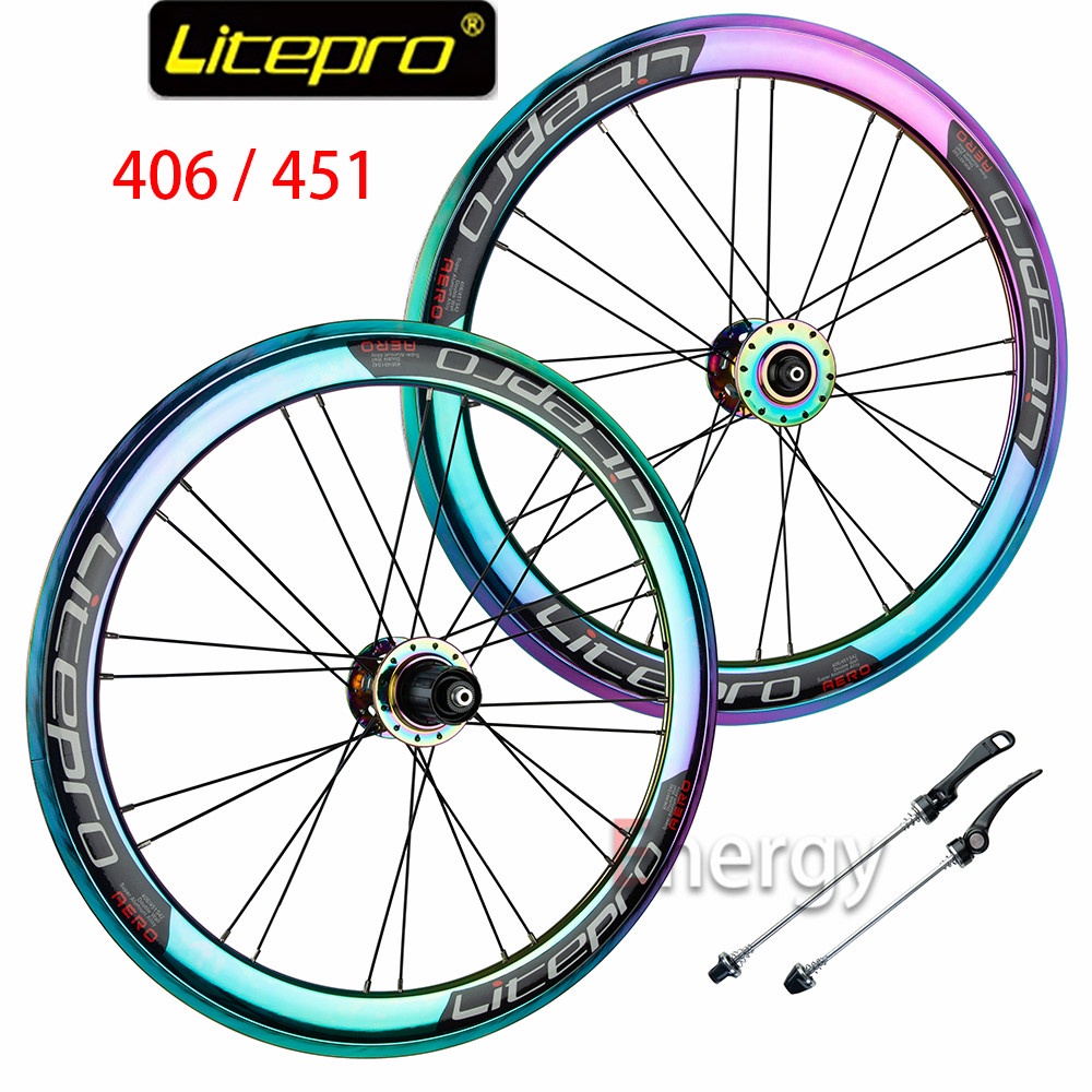 Litepro AERO ชุดล้อจักรยาน 120 เสียง ขอบ 40 มม. 20 นิ้ว 7-12 สปีด 4 แบริ่ง อุปกรณ์เสริม สําหรับรถจัก