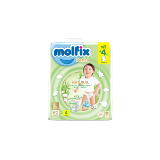 Molfix ผ้าอ้อมเด็กโมลฟิกซ์ เนเชอรัล แพ้นส์ L 62+4 ชิ้น