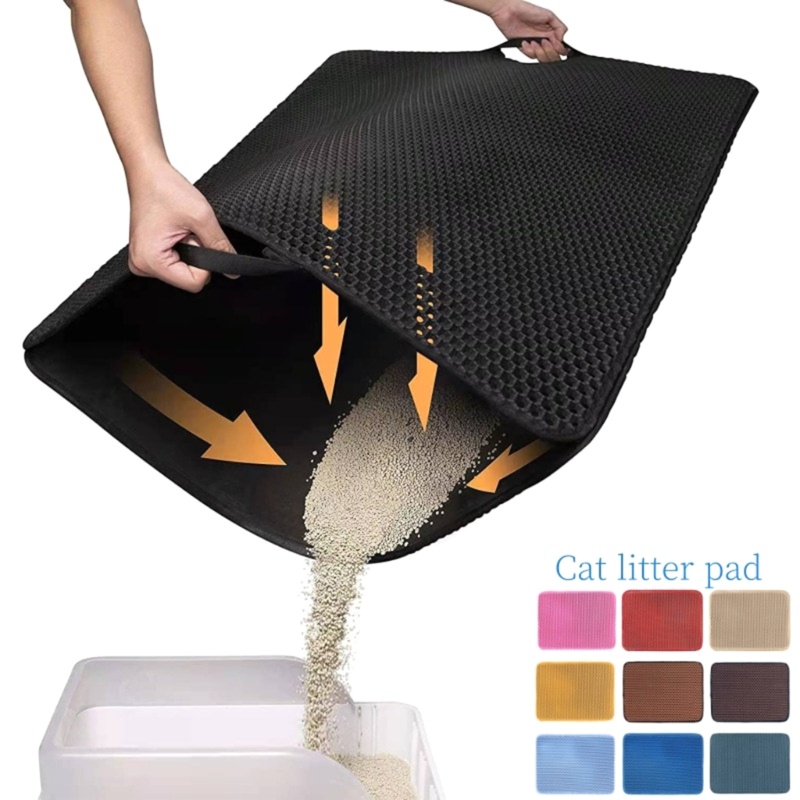 SUIT Cats Litter Mat Litter Trapping Mat Honeycomb Double Layer Design Scatter Con