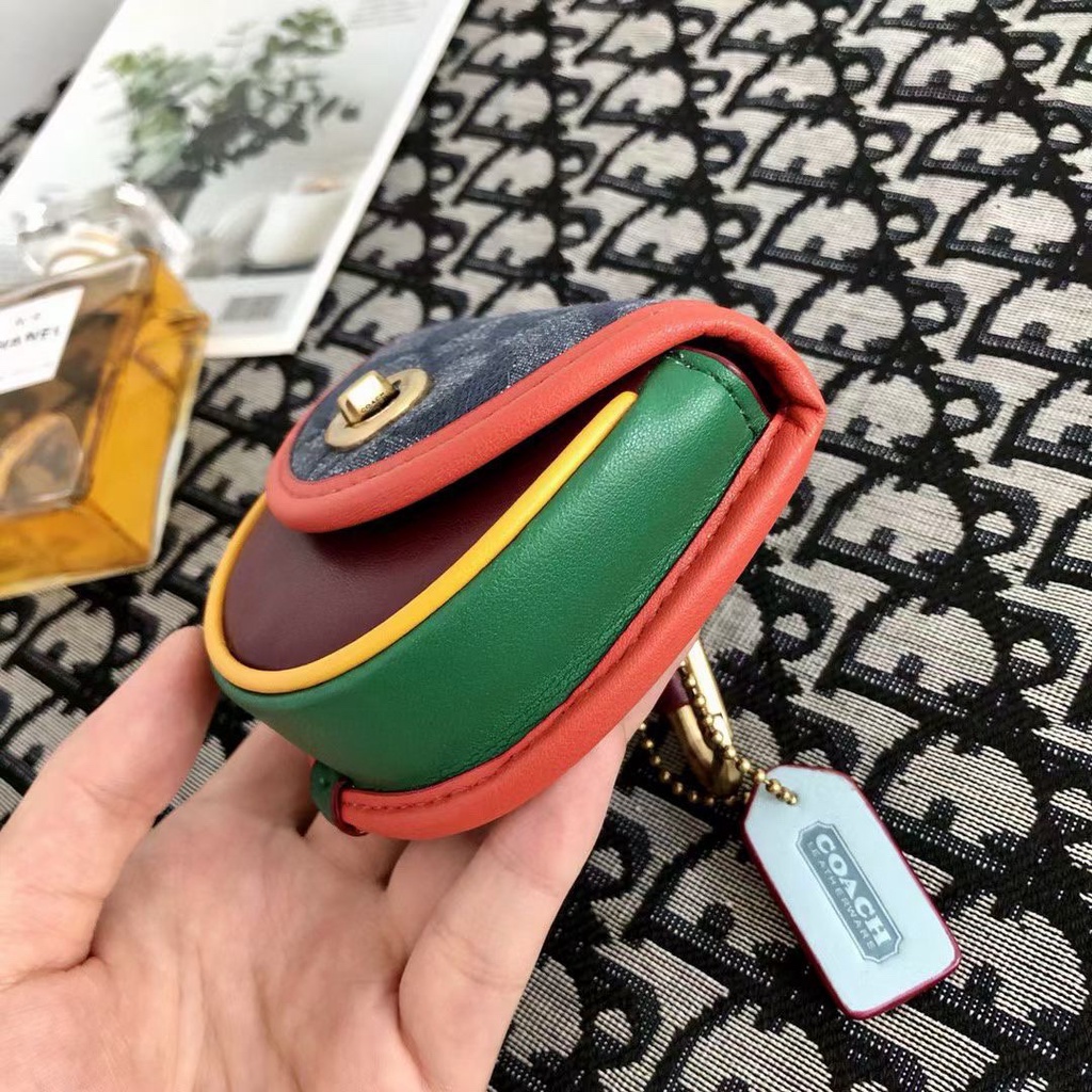 กระเป๋าสตางค์ ผ้าแคนวาส ขนาดเล็ก พร้อมช่องใส่บัตร 89409 C4187 4416Charm สําหรับผู้หญิง