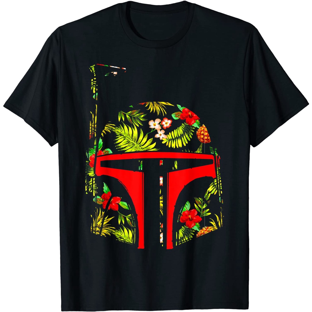 เสื้อยืดลําลอง พิมพ์ลายกราฟฟิค Star Wars Boba Fett Tropical คุณภาพสูง สไตล์เกาหลี สําหรับผู้ชาย